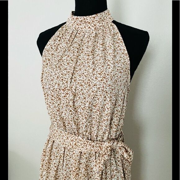 NWOT Floral Ruffle Hem Halter Dress - Picture 5 of 7